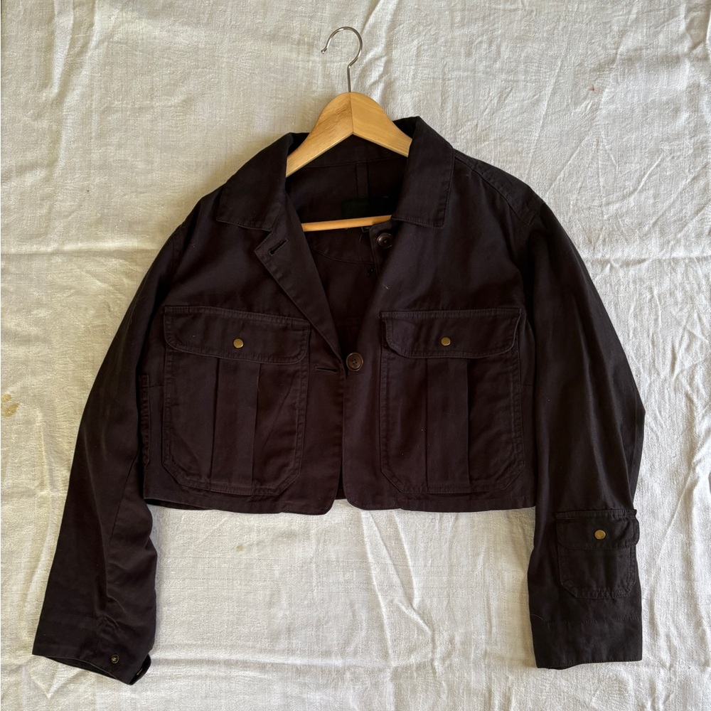 Cropped Black Denim Banana Republic Jacket